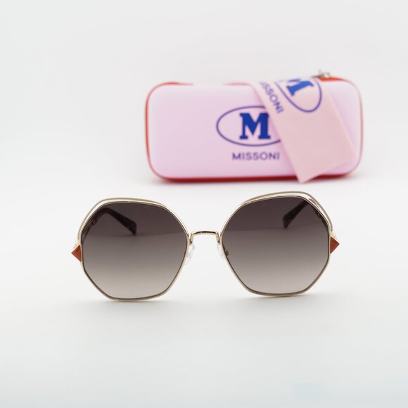 Missoni MIS 0075/S 0Y3R HA Geometric Sunglasses - Gold/Ivory/Brown